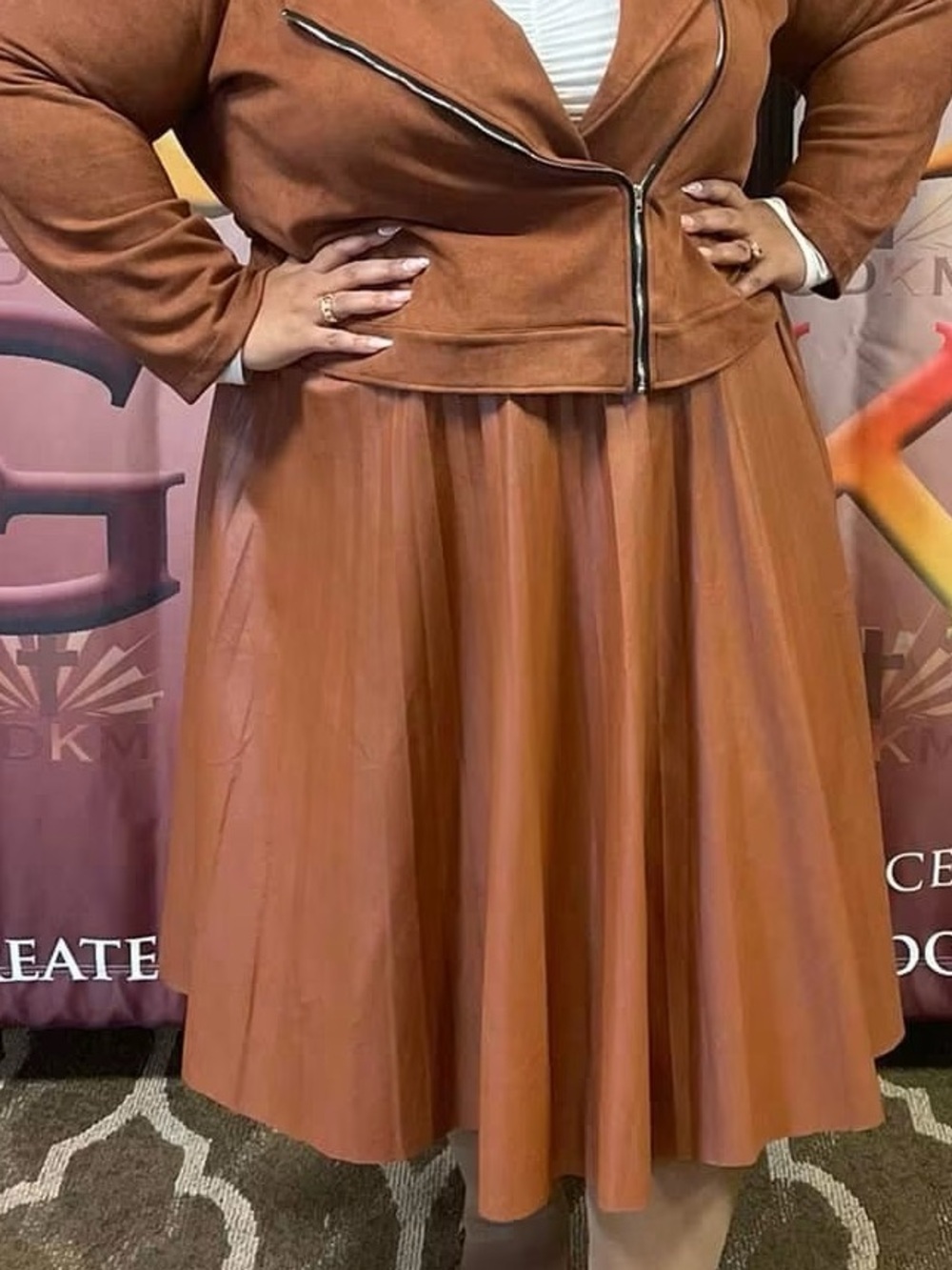 Shein Plus-Size Rust Brown A-Line Skirt